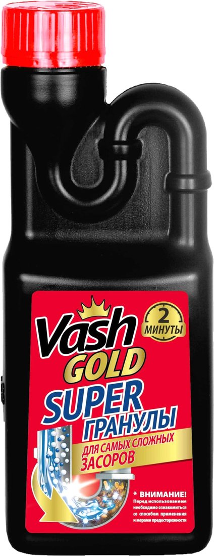 

Средство для труб Vash Gold гранулированное Super гранулы 600 г