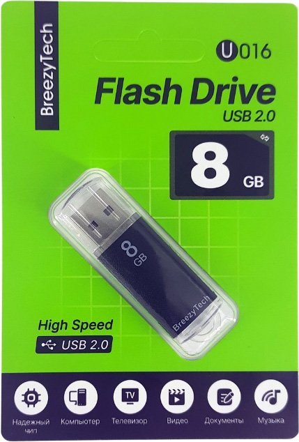 

USB Flash BreezyTech U016 8GB (черный)