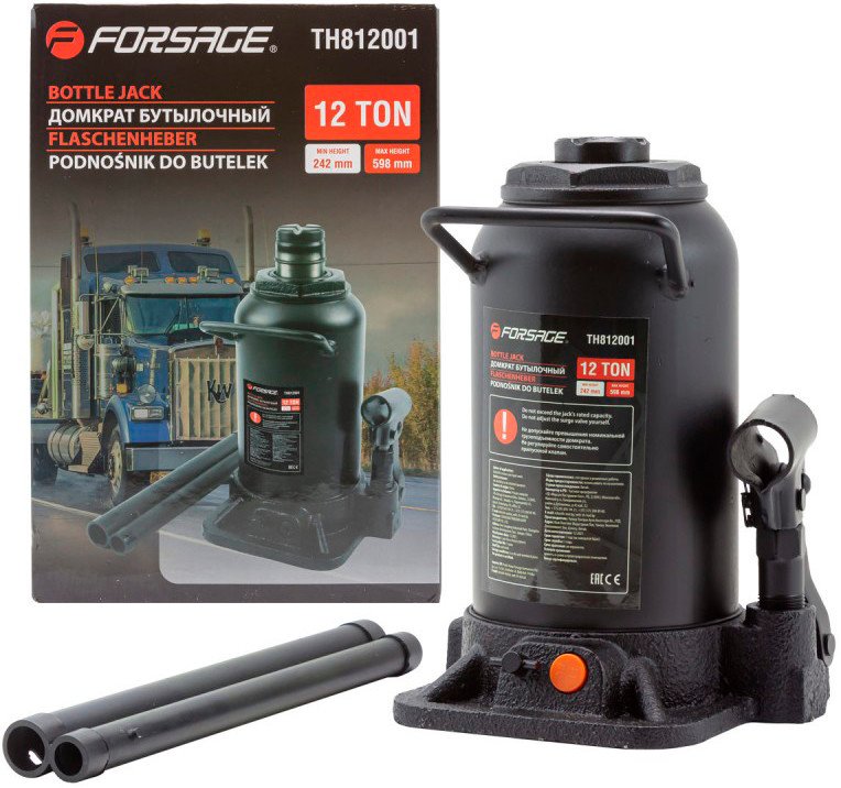 

Бутылочный домкрат FORSAGE F-TH812001(DS) 12т