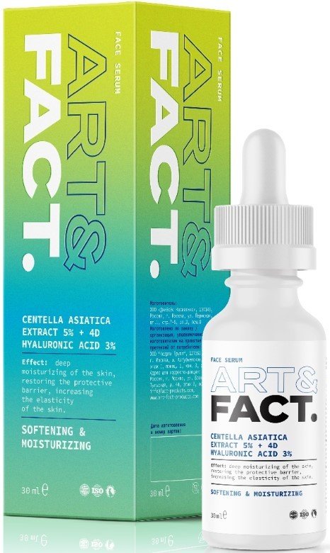 

Art&Fact Сыворотка для лица Art&Fact Centella Asiatica 5% + 4 D Hyaluron. Acid 3% увлажняющая 30 мл