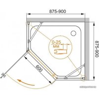 Душевой уголок Cezares CRYSTAL-S-P-1-90-C-Cr-L