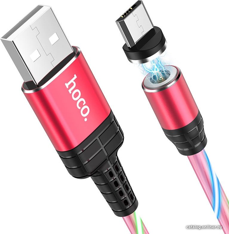 Кабель Hoco U90 microUSB (красный)