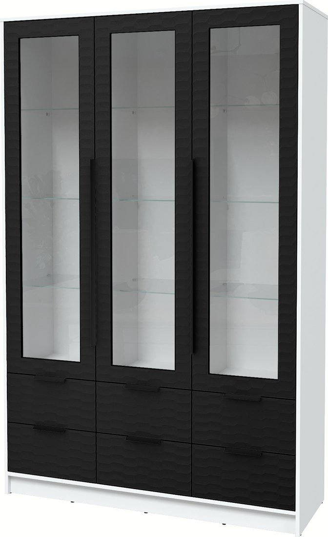 

Шкаф-витрина Интерлиния Концепт Зодиак КТ-ШВ3 (белый платинум/черный)