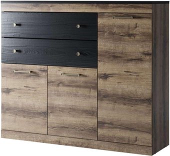 Тумба Anrex 3D2S (дуб монастырский/черный)