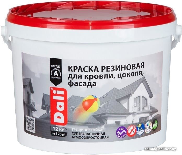 Краска Dali Резиновая 6 кг (белый, база А)