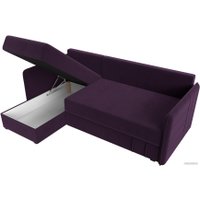Угловой диван Лига диванов Слим левый (велюр фиолетовый)