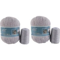 Набор пряжи для вязания ХоббиБум Пух норки 857 50 г 340 м (серебристо-серый)