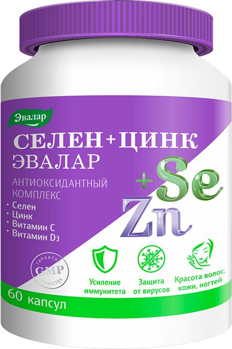 

БАД Эвалар Селен+Цинк (60 капсул)