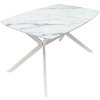 Кухонный стол ВВР Джерси (мрамор белый ф/п, белый глянец/белый)