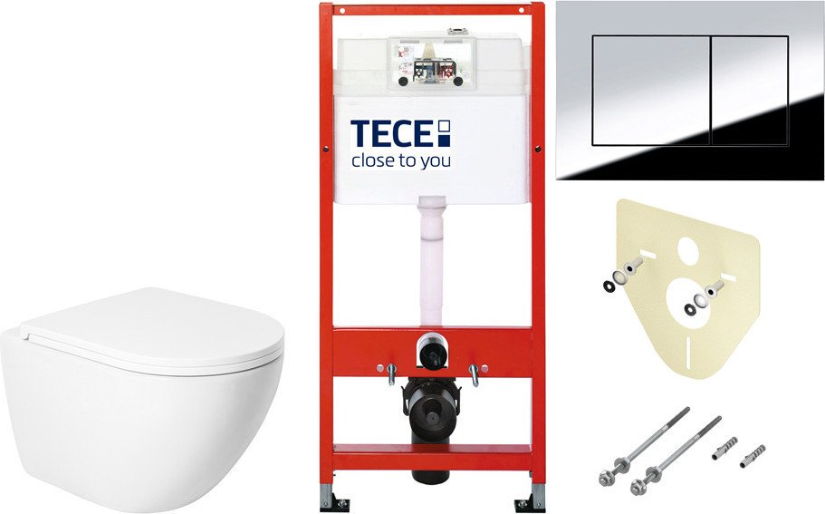 Унитаз подвесной Saniteco KW-9003W Single Hole + TECE Kit 9400412