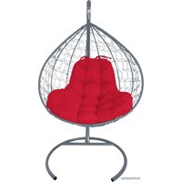 Подвесное кресло M-Group XL 11120306 (серый ротанг/красная подушка)