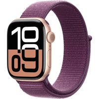 Умные часы Apple Watch Series 10 42 мм (алюминиевый корпус, розовое золото/сливовый, нейлоновый ремешок)