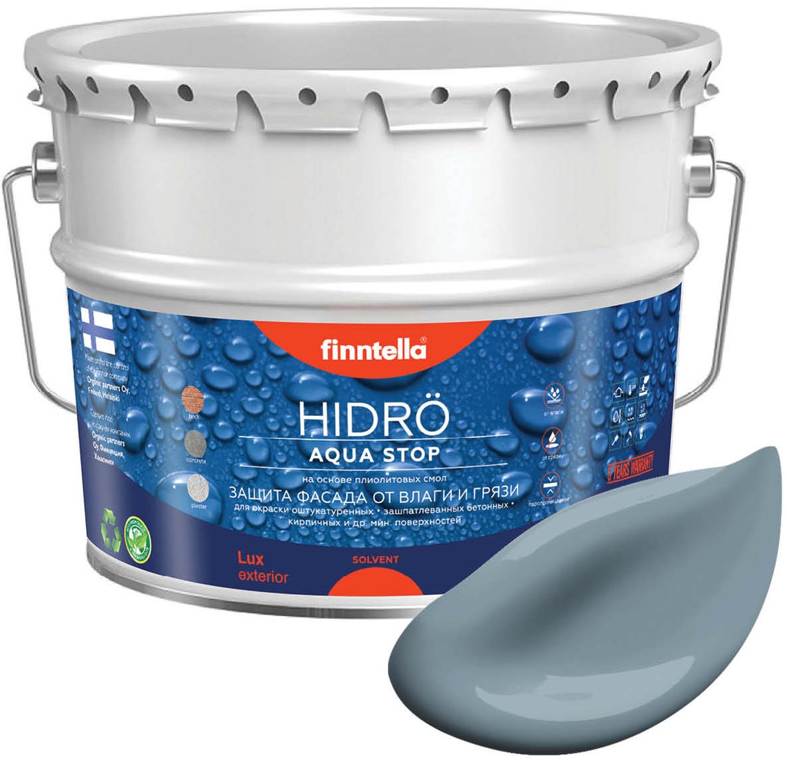

Краска Finntella Hidro Harmaa F-14-1-9-FL005 9 л (голубой/серый)