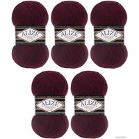 Набор пряжи для вязания Alize Superlana 57 (280 м, бордовый, 5 мотков)