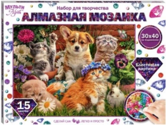 

Алмазная мозаика MultiArt Животные AM30X40-KOL3