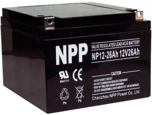 

Аккумулятор для ИБП NPP NP 12-26.0 (12В/26.0 А·ч)