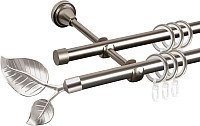 

Карниз для штор АС ФОРОС Grace D16Г/16Г + наконечники Лист большой (3м, сатин)
