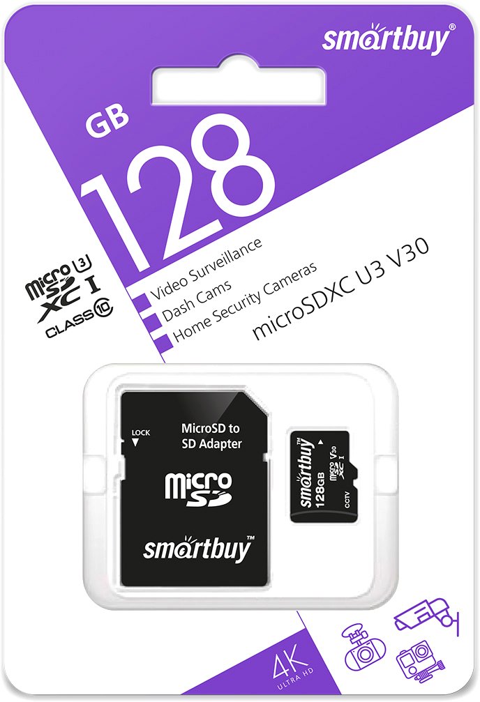 

Карта памяти SmartBuy microSDXC SB128GBSDCCTV 128GB