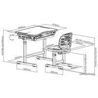 Парта Растущая мебель New Elfin B201S (голубой)