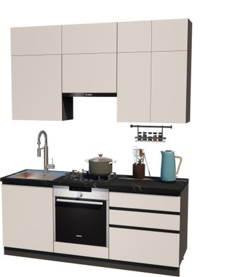 Готовая кухня ВерсоМебель Эко Премиум 2.0 (кашемир/ст. тунис)