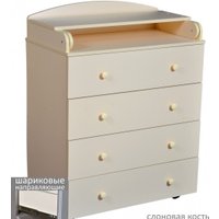 Детский комод Антел Ульяна-2 800-4 ЛДСП (слоновая кость)