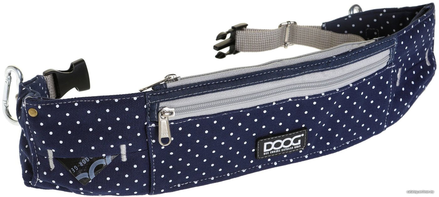 сумка для дрессуры Doog Walkie Belt WB18 (синий в белый горох)