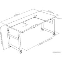 Стол ErgoSmart Overbed Big Desk (дуб натуральный/белый)