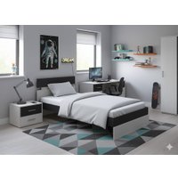 Кровать PROxSON Milton 80x190 (черный/дуб шамони светлый 124)