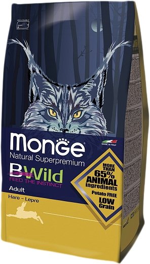 

Сухой корм для кошек Monge Bwild Adult Hare 1.5 кг