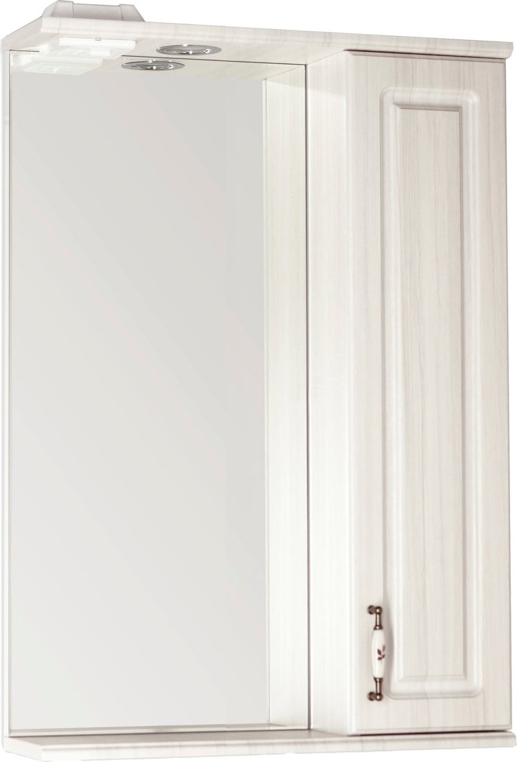 Symbolite Шкаф с зеркалом для ванной Олеандр-2 550/С (рельеф пастель)