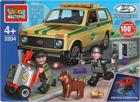 

Конструктор Город мастеров Полиция 3204-CY Lada 4x4. Ограбление инкассаторской машины