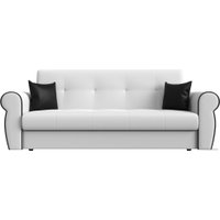 Диван Лига диванов Лига-019 118383 (экокожа, белый/черный/подушки черный)