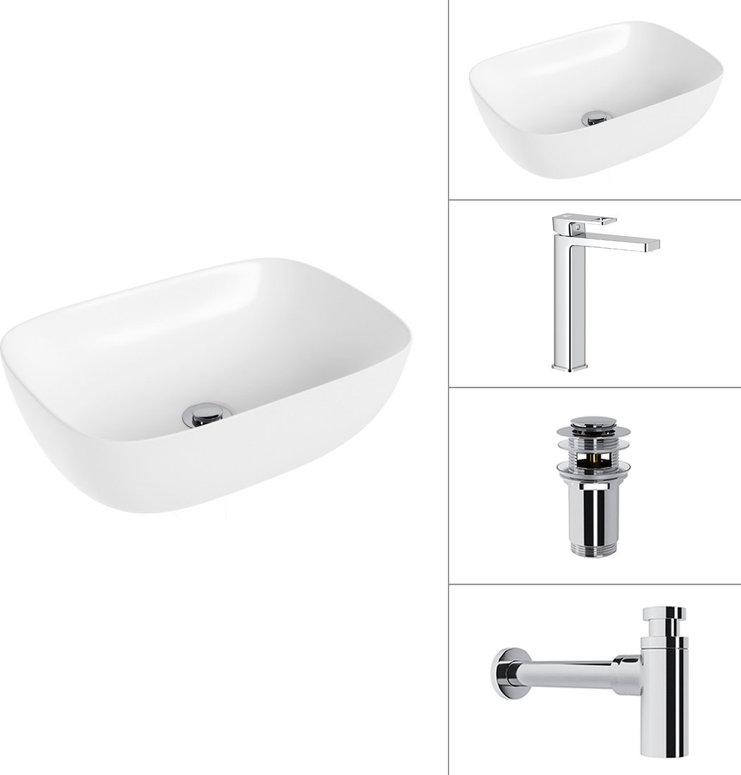 Умывальник Lauter 21493A + Cascade 21СК0655C + сифон 21635CH + дон.клапан 21190CH (хром)