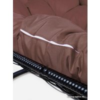 Подвесной диван M-Group Лежебока 11180405 (с черным ротангом/коричневая подушка)