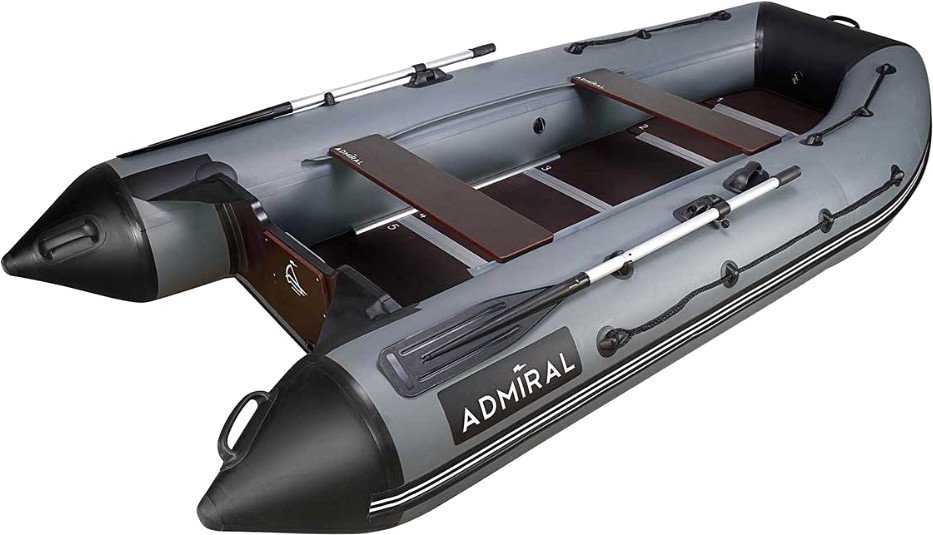 Моторно-гребная лодка Адмирал АМ-380 (серый/черный)