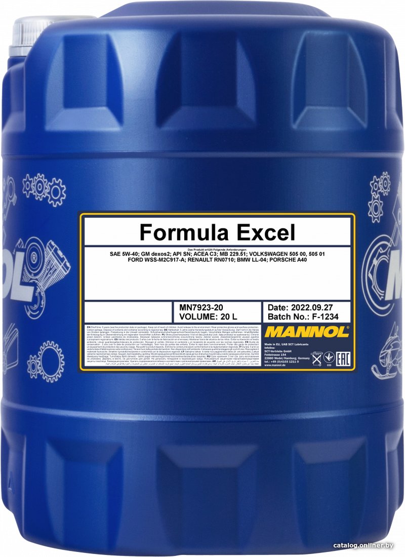Моторное масло Mannol Formula Excel 5W-40 SN 20л