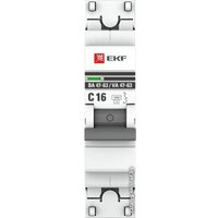 Выключатель автоматический EKF ВА 47-63 1P 16А (C) 4.5kA PROxima mcb4763-1-16C-pro