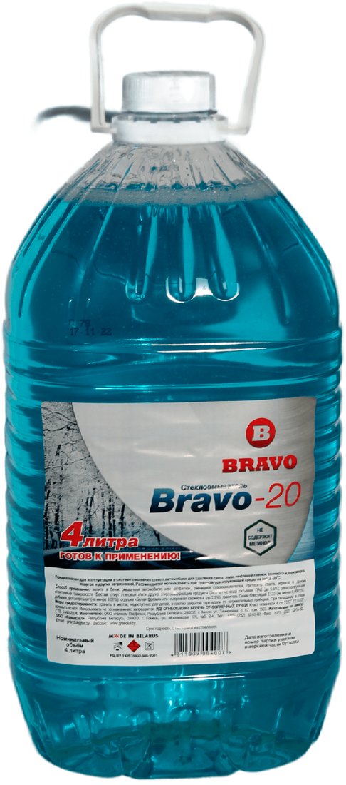 

Стеклоомывающая жидкость Bravo Зима -20 4л