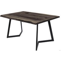 Кухонный стол Buro7 Уиллис 180 (с обзолом и сучками, дуб мореный/черный)