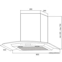 Кухонная вытяжка Germes Alt led 60 Sensor (нержавеющая сталь)