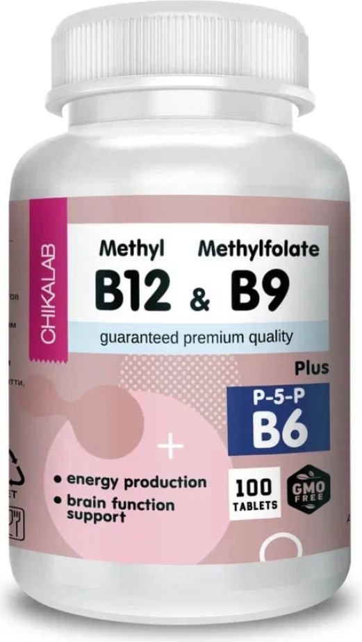 

Витамины, минералы Chikalab Vitamin В6+В9+В12 (100 таблеток)