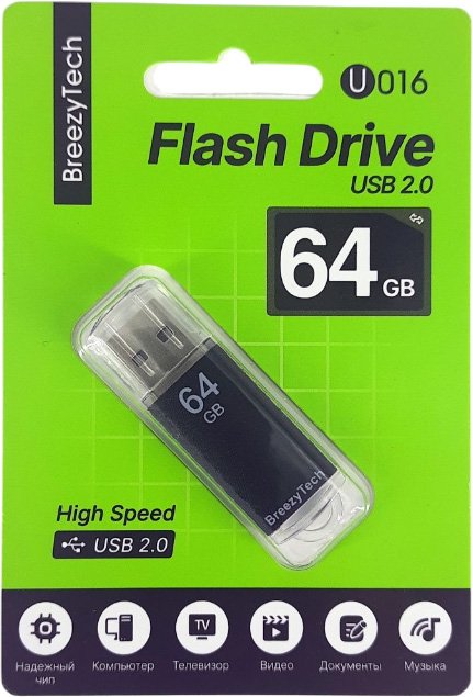 

USB Flash BreezyTech U016 64GB (черный)