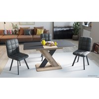 Кухонный стол Трия Люксембург тип 1 (дуб делано/серый/стекло серое матовое)