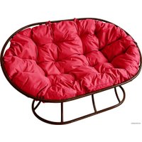 Садовый диван M-Group Мамасан 12100206 (коричневый/красная подушка)