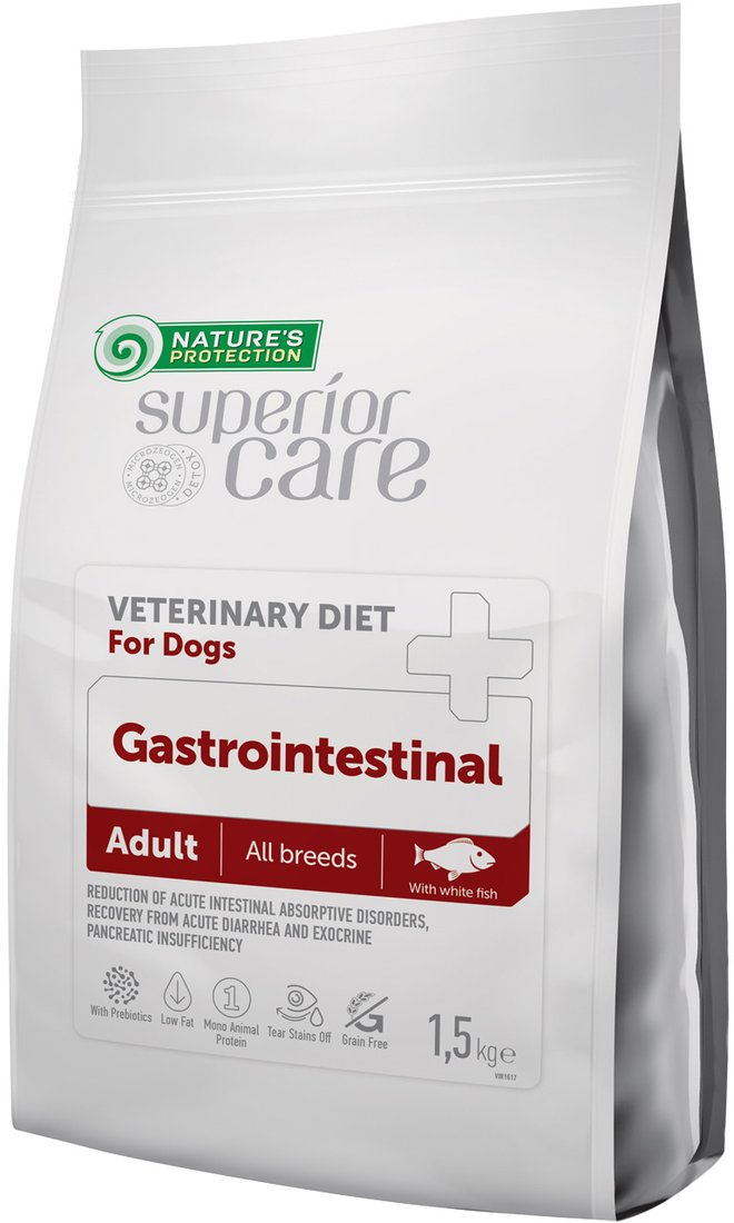 

Сухой корм для собак Nature's Protection Vet Diet Gastrointestinal White Fish NPSCVET47576 1.5 кг