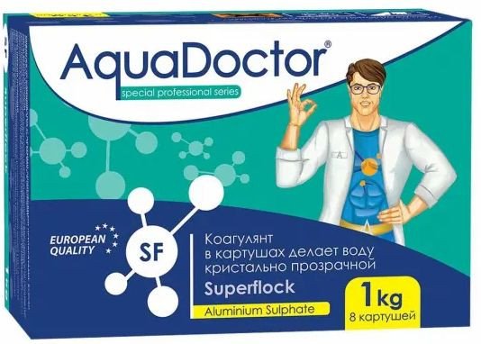 Химия для бассейна Aquadoctor Коагулирующее средство в картушах Superflock 1кг