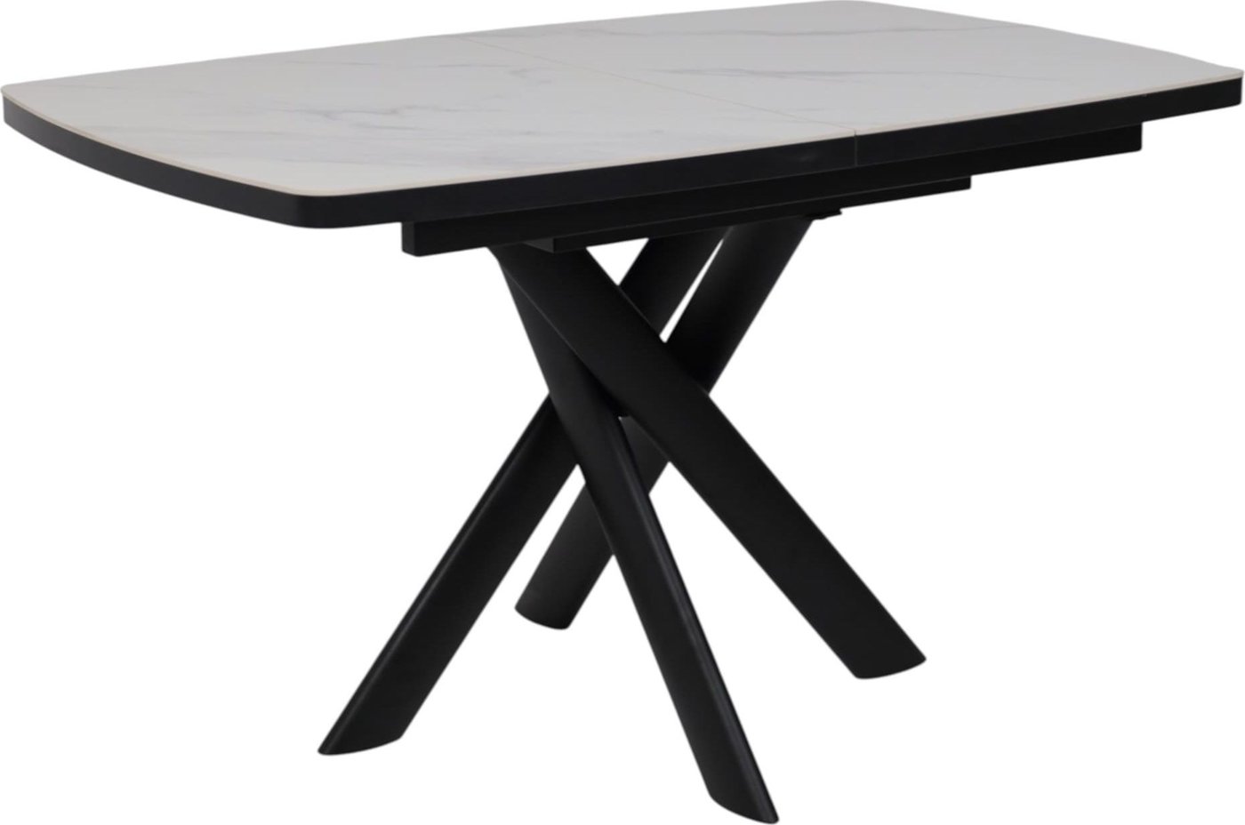 

Кухонный стол Мамадома Leonel-130 раздвижной 130-165х85 (calakatta st cer/черный)