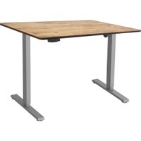 Стол с регулировкой высоты ErgoSmart Wooden Electric Desk Slim 1200х600х27 мм (прямой край, дуб натуральный/серый)