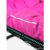 Подвесной диван M-Group Лежебока 11180408 (с черным ротангом/розовая подушка)