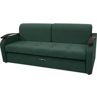 Диван Сириус Лидер-2 ППУ 215x110 (Eva 19 велюр темно-зеленый)